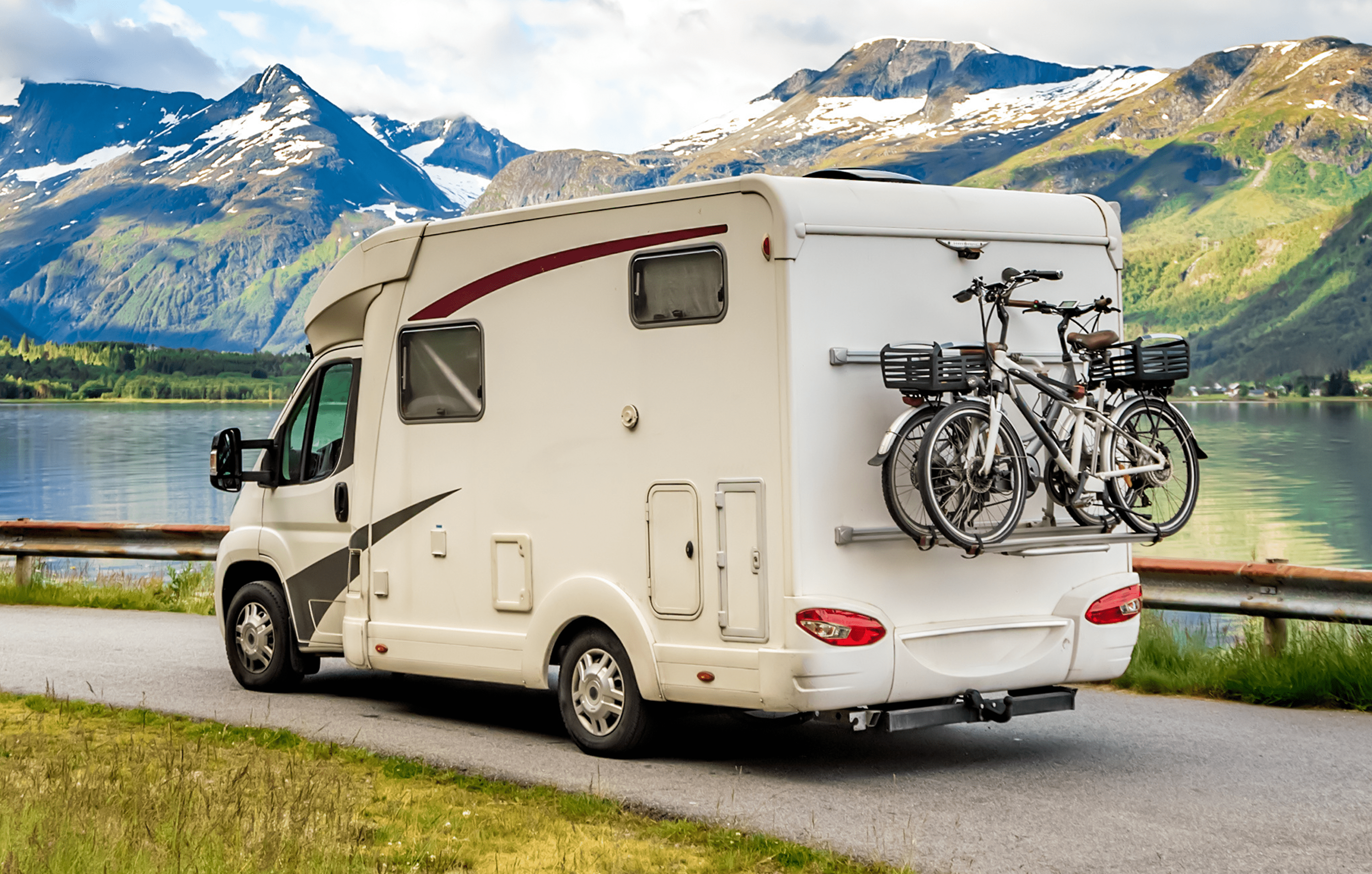 Wohnmobil mit Fahrradträger