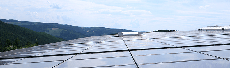 Die Solaranlage auf der Lagerhalle mir einer Fläche von 1.600 m² | © Rameder 2010