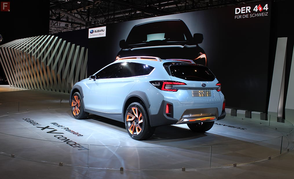 Mit markanter Frontpartie, ausgestellten Radkästen und Unterfahrschutz gibt die Studie Subaru XV Concept einen Ausblick auf ein neues Crossover-Modell. Vielleicht wird es ein Impreza-SUV?