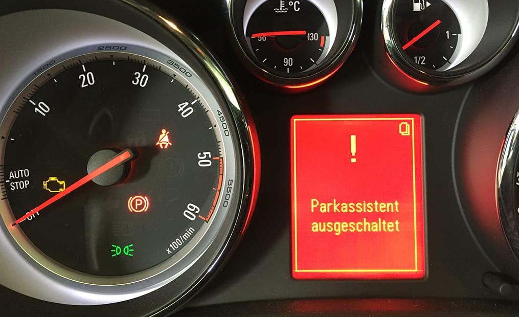 Prüfung Abschaltung Rückfahrsensoren