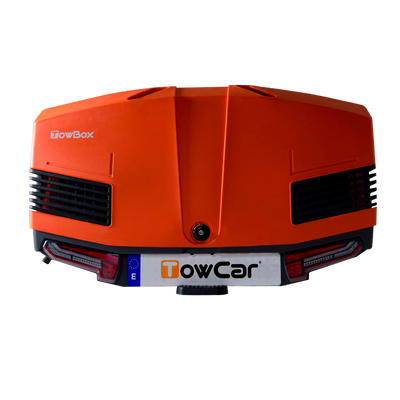 Transportbox für Anhängerkupplung TowBox V3 orange - Montage auf  Anhängerkupplung einfaches Aufsetzen durch Schnellspannsystem 50 kg  Zuladung bei Rameder